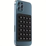 Multifunctional Suction Cup Wall Stand Silicone Suction Phone Holder Mat Square Anti-Slip Single-Sided Case Mount Back Sticker (Black)