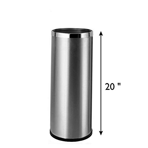 Bennett Umbrella Stand Rack Holder For Entryway, Stainless Steel Indoor Umbrella Bin With Removable Inner Bucket 20" Tall, Hallway Décor Home Office Umbrellas Canes Walking Sticks #TOP1