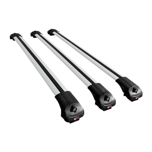 apline Compatible with Volvo XC70 II (P24) 2008-2016 ACE-1 Car Roof Rack Cross Bar Grey Aluminium 3 Bars