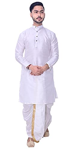 Image of Om Shubh Mangalam Men's Dupion Silk Fancy Dhoti Kurta Set
