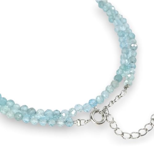 [あなたと私の宝石箱] アパタイト ネックレス 3.5mm煌めきカットボールタイプ 44cm+5cm 涼し気炸裂！【ギフトラッピング済み】