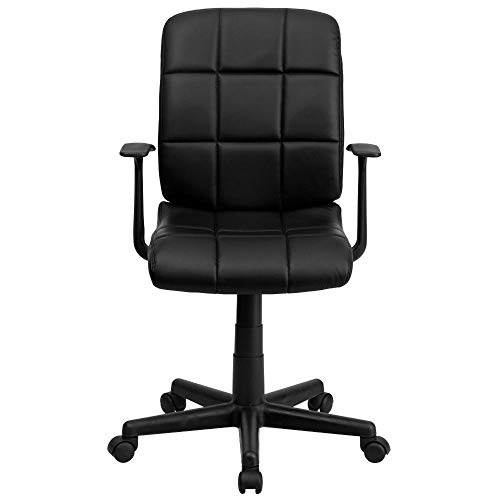 Flash Furniture Mid-Back Black Quilted Vinyl Swivel Task Office Chair With Arms #TOP6