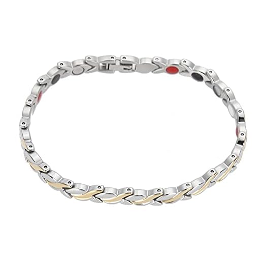Pulseira Magnética, Aumenta a Imunidade, Promove o Crescimento Celular, Melhora a Qualidade do Sono, Protege a Radiação, Joia de Aço de Titânio Durável para Mulheres