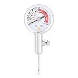 Escala Clara: El dial es fácil de leer, los números y las líneas están claramente impresos para una fácil lectura. Una aguja de inflado facilita la inserción de varias válvulas de bola y es capaz de mostrar la presión precisa de la bola que infló y evitar la deflación