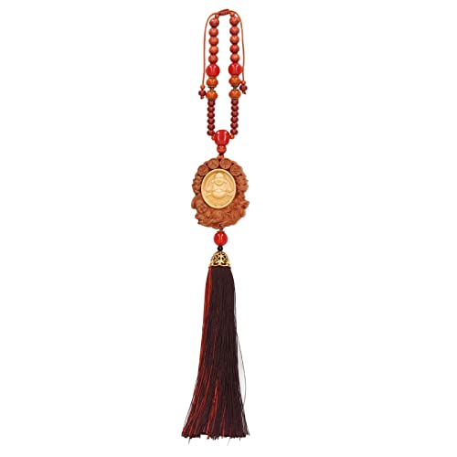 Colgante de Buda Fengshui chino Colgante de coche Colgante de amuleto Colgante de Buda de la suerte dorado para Espejo retrovisor de coche Decoración de balcón de pared de (Automóvil club británico) Cover
