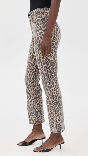 Good American Women's Good Standard Kick Flare Leopard Jeans4