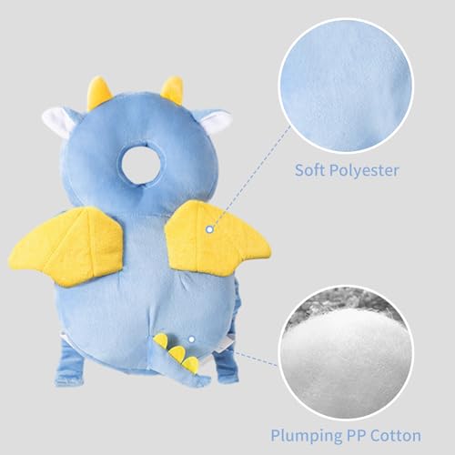 BORDSTRACT Cartoon Baby Head Protector Backpack, Soft, Breathable, and Adjustable, for 0-3 Years Old(Pink Butterfly Plush)3