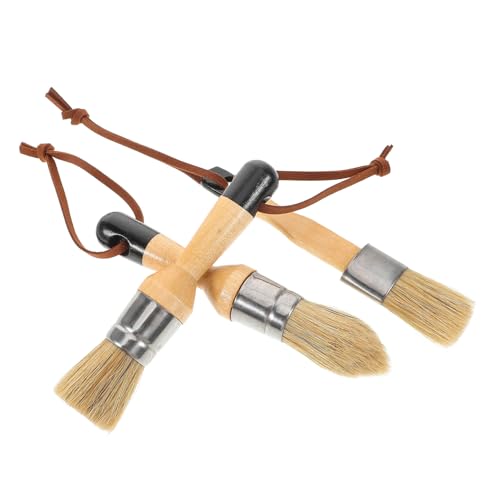 Gadpiparty 1 Juego Juego De Pincel De Cera Interior Oscuro Mate Muebles Casa Cepillo De Pintura del Hogar Pinceles para Decorar Herramientas De Pintura Pinceles De Madera 3 Piezas