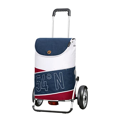 ANDERSEN Einkaufstrolley - Royal Shopper Plus Loke blau 61 L groß,Handwagen,Thermo, Aluminium, klappbar, Kugellagerad