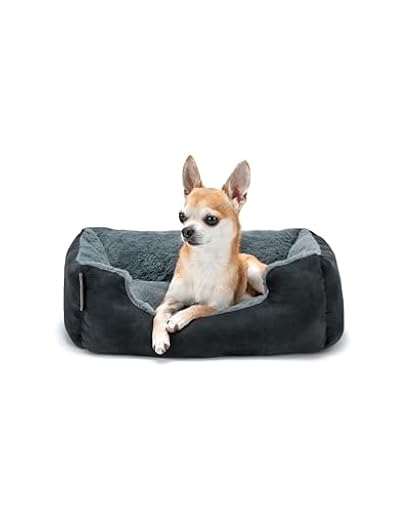 lionto Cama perros cojín perros cesta perros con cojín tamaño (S) 50x37 cm gris/negro | Ya disponible en tu tienda friki favorita! En mundofriki.es!