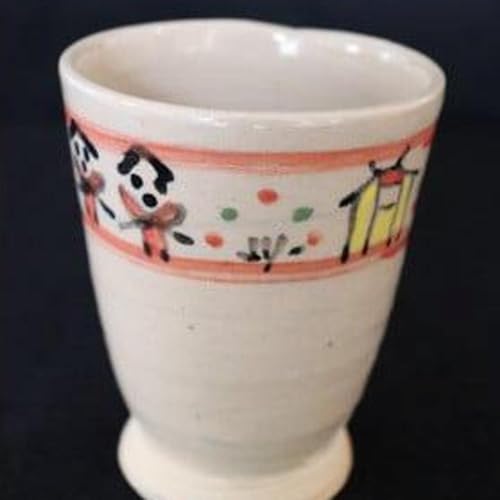 奈良絵 杯[家、花、人などを素朴でおおらかに描いた「奈良絵」]