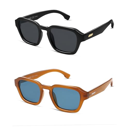 Image of VANLINKER Retro Vintage Polarized Trendy Small Square Sunglasses for Women Men 2025 Fashion Shades VL9858