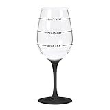 X&O Paper Goods ''Wine-O-Meter'' Plastic Wine Glass, 3.5'' W x 8.75'' H