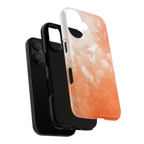 Coque iPhone 16 rigide Orange Painterly Texture Overlay brillante antichoc - 3