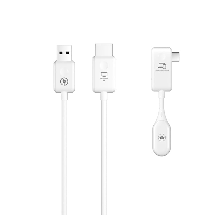 High-Tech Place Câble Adaptateur de Lecteur d'écran de récepteur d'émetteur HDMI sans Fil CS7 (Blanc)