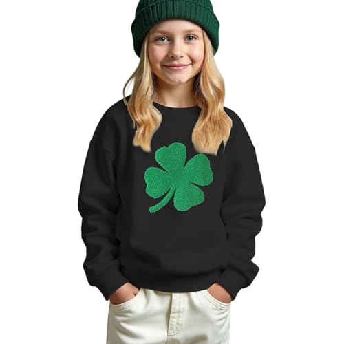 Sweat brodé Saint-Patrick chenille pour enfant vert