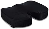 Memory Foam Seat Cushion - Comfort Orthopedic Design to Relieve Sciatica, Coccyx and Tailbone Back Pain. Conforms to Body Shape and Promotes Healthy Posture. Perfect Gel Cushion for Office Desk Chair.