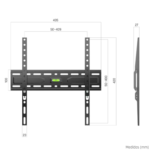 Miniatura 6 de Iggual Soporte A Pared Fijo Para Televión O Monitor -Soporta Pantalla, Tv O Monitor De 21 A 75 Pulgadas Y Peso Máx. De 45 Kg. -Distancia A Pared 2,7cm -Vesa De 75x75mm A 400x400mm - Sptv11-L