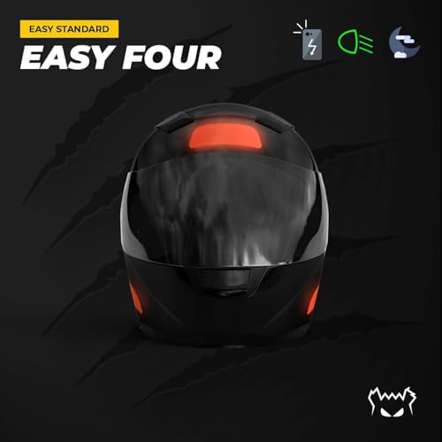 Yellow Bear© Rouges, Kit 4 Stickers Réfléchissants Retro Positionnables pour Casque Moto, Technologie 3MTM