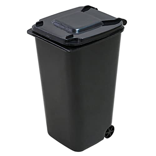 ASumPio Cubo De Basura para El Hogar, Papelera, Caja De Almacenamiento De Escritorio, Cesto De Basura para El Hogar, Contenedor De Basura De Mesa, Cubo De Basura Oscilante, Barr,Black-10 * 8 * 15.5Cm