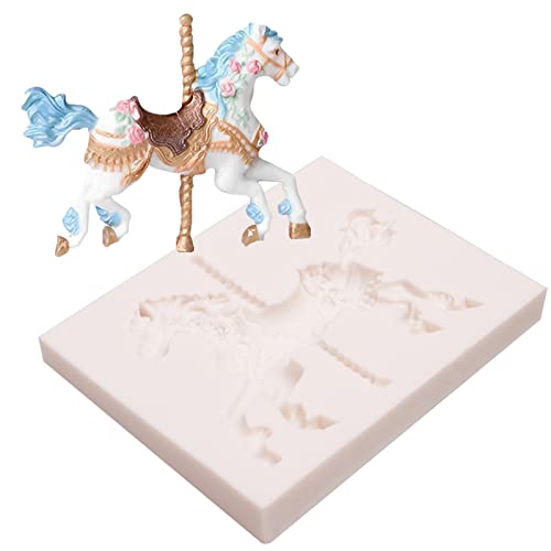 3D Carousel Horse Silicone Molds 3 Pcs, Circus Fondant Mold for Cake Decoration, Candy Sugar Cupcake Topper Cake Pop Popsicle, Baby Shower Birthday Party, Polymer Clay Crafts Chocolate by ywzbomoldrm - Image 8