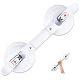 HEINSY 15inch Upgrade Suction Shower Grab Bar, Portable Shower Handle Bar Suction Grip Bar Bathtub Handle with Strong Hold Suction Cup Fitting and Rapid Release for Bathroom(Max Capacity :300lb