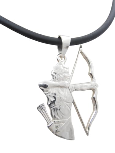 Pendentif en Argent 925 Archer et Son Ras-du-Cou Haute Finition