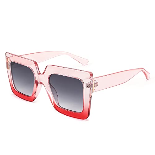 FEISEDY Oversized Square Sunglasses for Women Fashion Shades Luxury Big Sun Glasses UV400 Protection B2380