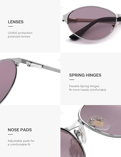 Image of SOJOS Retro Oval Polarized Sunglasses for Women Men, Trendy Chic Cat Eye 90s Y2K Sunnies SJ1266