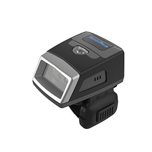 Posunitech Ring Barcode Scanner 1D Reader Mini Wireless Finger Barcode Reader Zebra SE965 Compatible with Mac OS, Windows, Android 4.0+, iOS