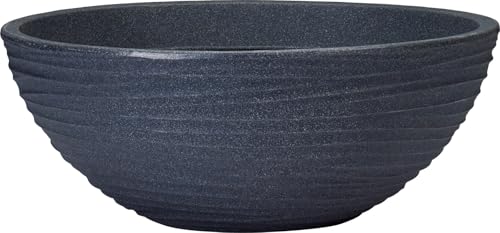Image of Muddy Hands 51.5cm Large Bowl Planter Indoor Home Outdoor Garden Plant Pot - Wide Low Decorative Patio Container for Flowers, Herbs & Water Feature - Durable Weatherproof Plastic