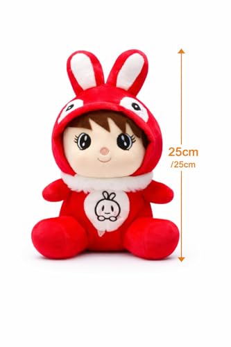 Image of Soft Plush Toy Combo Set of 4 - Cute Doll, Penguin, Bunny Hoodie & Panda in Basket Stuffed Toys for Kids Boys & Girls | Soft Toy Gift Set for Birthday & Baby (Multicolor, Pack of 4)
