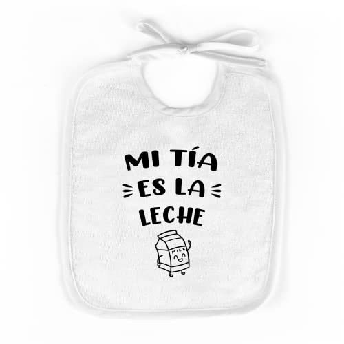 SAQUITOMAGICO Babero divertido para bebes Mi Tia es la Leche (Mi tia es la leche)