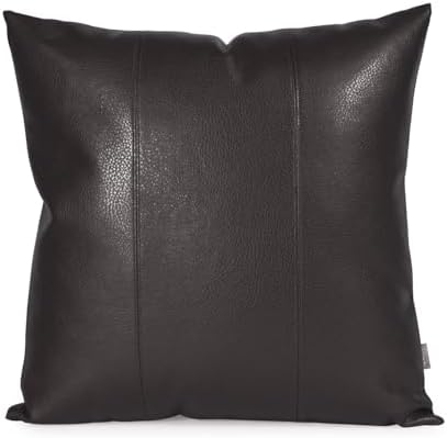 Howard Elliott Collection Fluffy Square Throw Pillow, Premium Stuffer Decorative Comfortable Sleeper Cushion, Soft Square Pillow Insert for Bedroom, Couch & Sofa, 20 x 20 Inch, Avanti Black