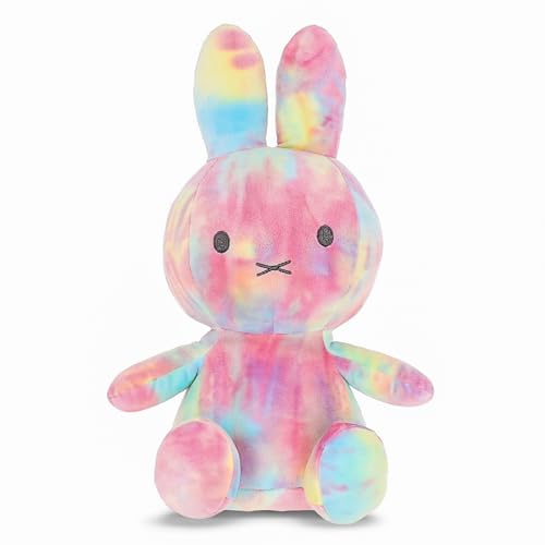 Kids Preferred Miffy Plush 14" Tie Dye Bunny - Sitting Dutch Bunny Plush, Embroidered Details, Ultra Soft Stuffed Animal Plushie for Girls and Boys