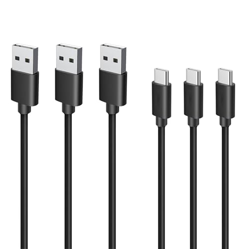 USB Type C ケーブル 1.5m 3本セット LpoieJun タイプC (USB A to USB C)ケーブル 3A出力で超急速充電 USB2.0準拠品 高耐久TPE素材 スマートフォン/タブレット/ゲーム機のタイプｃ機種に対応 (ブラック)