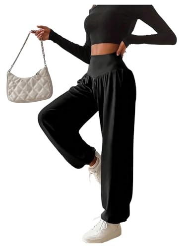 SOLY HUX Women's High Waisted Yoga Pants Wide Leg Sweatpants Workout Dance Joggers