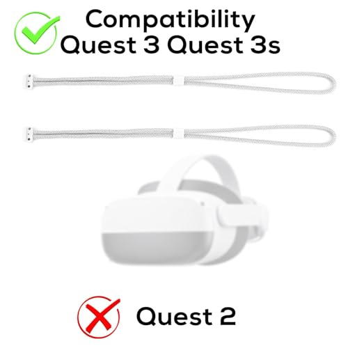 Image of 1 Pair Upgraded Replacement Wrist Straps for Meta Quest 2 / Quest 3 Durable Adjustable VR Controller Hand Strap Accessories White