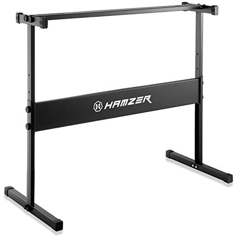 Hamzer Heavy Duty, H Style Piano Keyboard Stand - Height Adjustable w/Non Slip Caps for Digital Electronic Piano, Black Cover