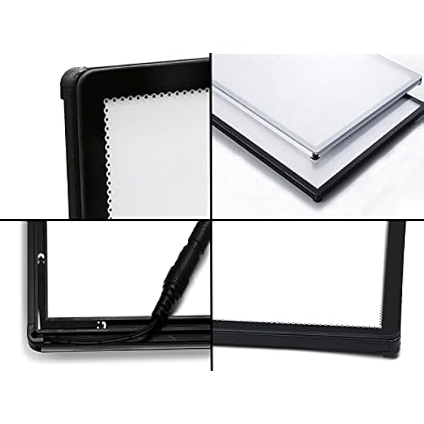 A1 Led-lichtbak, ultraslanke wandmontage, reclame-displaylijst, verlicht menubord voor restaurants, bars, winkels, afhaalmaaltijden, verlichte posterhouder (A1-formaat, zwart)