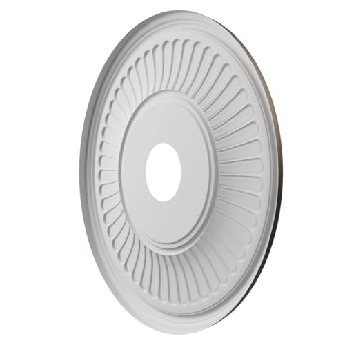 Image of 19 inchOD x 3 1 /2 inchID x 1 inchP Berkshire Thermoformed PVC Ceiling Medallion (Fits Canopies up to 8 3 /8 inch), Metallic Black Night