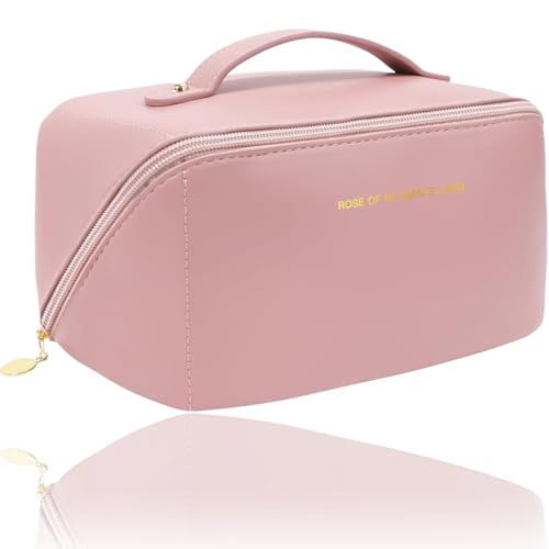 NJCXOLA Neceser Maquillaje Bolsa de Maquillaje portátil Impermeable Bolsa de cosméticos de Viaje de Gran Capacidad con separadores y asa