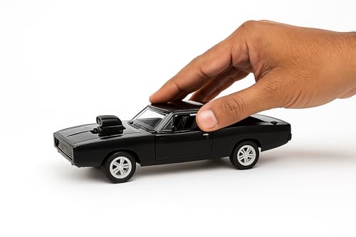 Image of 1:36 Scale Fast & Furious 7 Dodge Charger Toy Car - Die-Cast Alloy Pullback Model Vehicle with Openable Doors - Collectible Metal Racing Car Toy for Kids, Boys (Color As Per Stock)