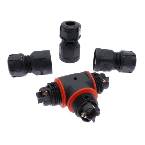 Conector impermeable IP68 de conexión rápida con 3 pines y 24A 6