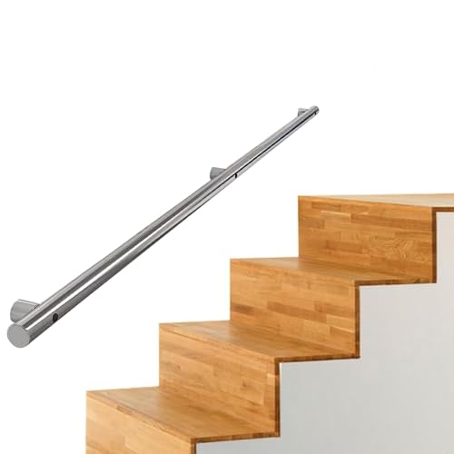 Rampes d'escalier en acier inoxydable argenté pour lofts et intérieurs