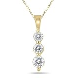 1/2 Carat TW Three Stone Diamond Pendant in 10K Yellow Gold