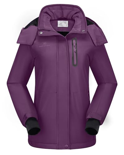 El Mejor Listado de Chaquetas y abrigos para comprar online. 37 CAMEL CROWN - Chaqueta de esquí impermeable para mujer, abrigada, de invierno, abrigo de nieve con capucha, cortavientos, para montaña, al aire libre