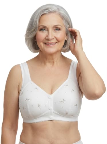Image of Daisy Bras for Older Women No Underwire Front Closure Comfort Senior Wireless Snap Closing Bra