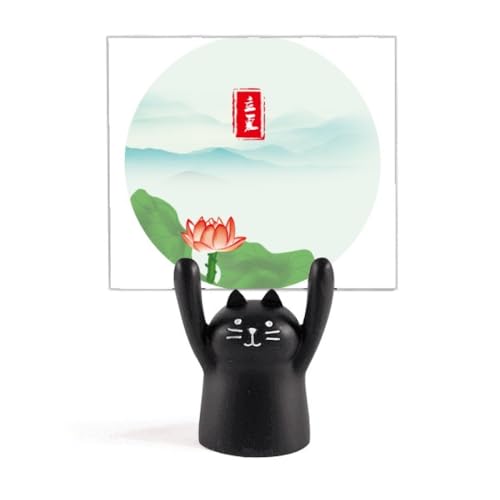 Porte-mémo chat noir début d'été pour décoration de bureau