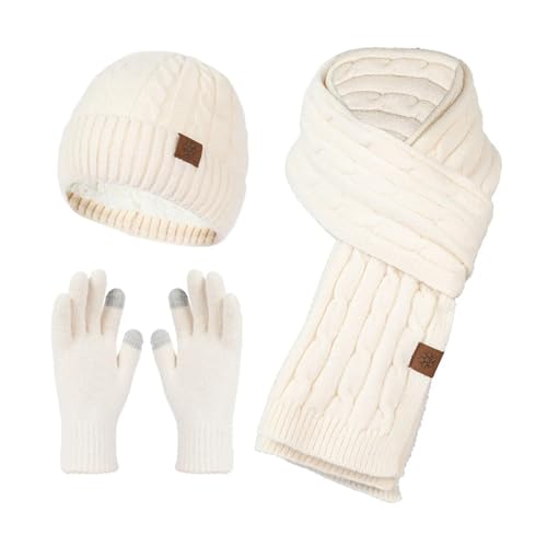 Conjunto de gorro bufanda y guantes de vellón para invierno 4